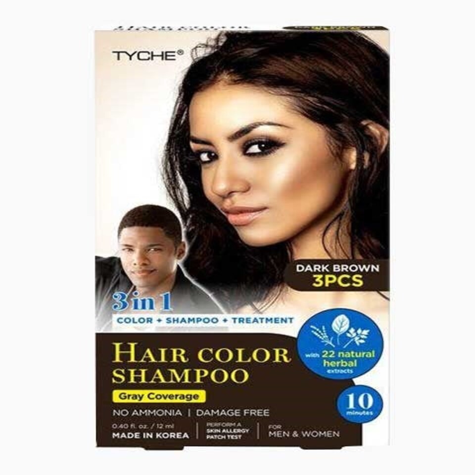 NICKA K NEWYORK Tyche 3IN1 Hair Color Shampoo Dark Brown 12ml