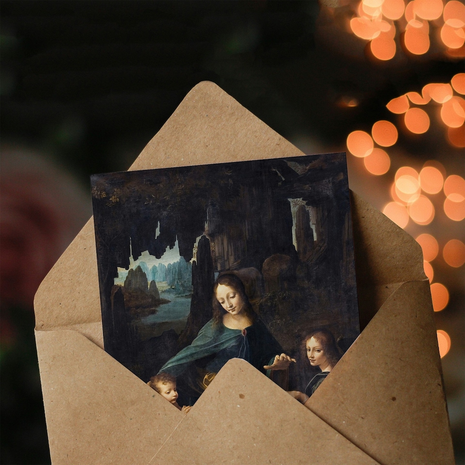 image 1 of Leonardo da Vinci Art Card The Virgin of the Rocks