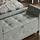 image 5 of Vida Designs Seville Storage Ottoman Bedroom Hallway Chest Bench, Crushed Velvet Silver Silver | Crushed Velvet Silver