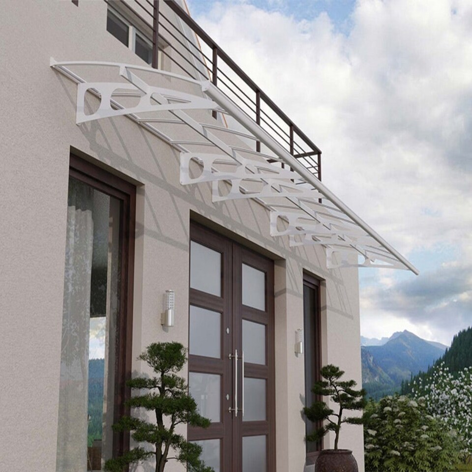 image 1 of Patio Cover Bordeaux Door Awning Canopy 6690 Clear - Acrylic - L670.5 x W139 x H33 cm - White | White