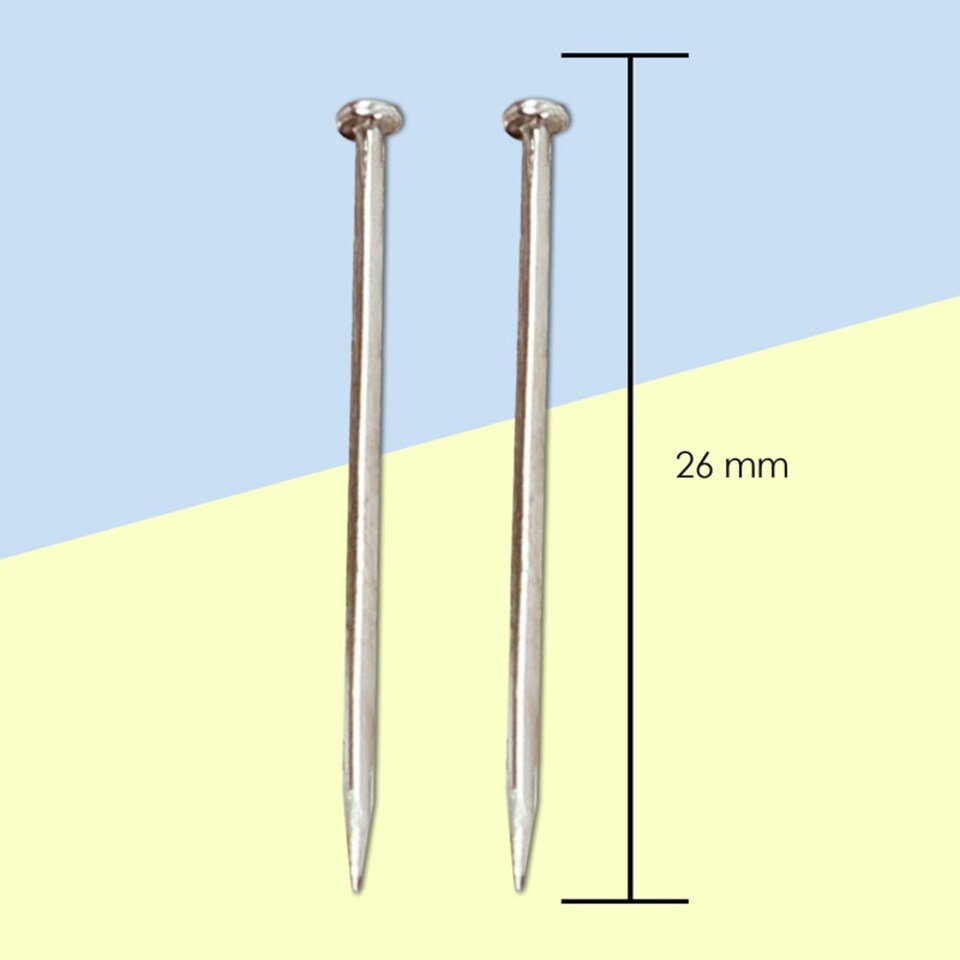 image 1 of Pack of 440 26mm Nickel Office Pins (50g)
