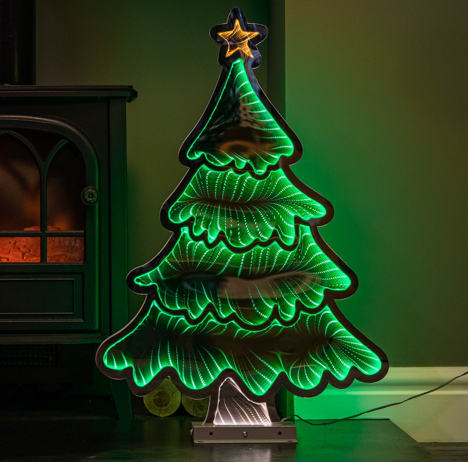 image 1 of 60cm Infinity Standing Christmas Tree on Metal Base with Green LEDs
