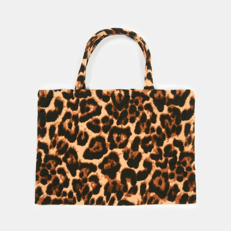 image 1 of OHS Leopard Print Microfibre Quick Dry Spa Bath Beach Chair Cover Towel Bag Brown