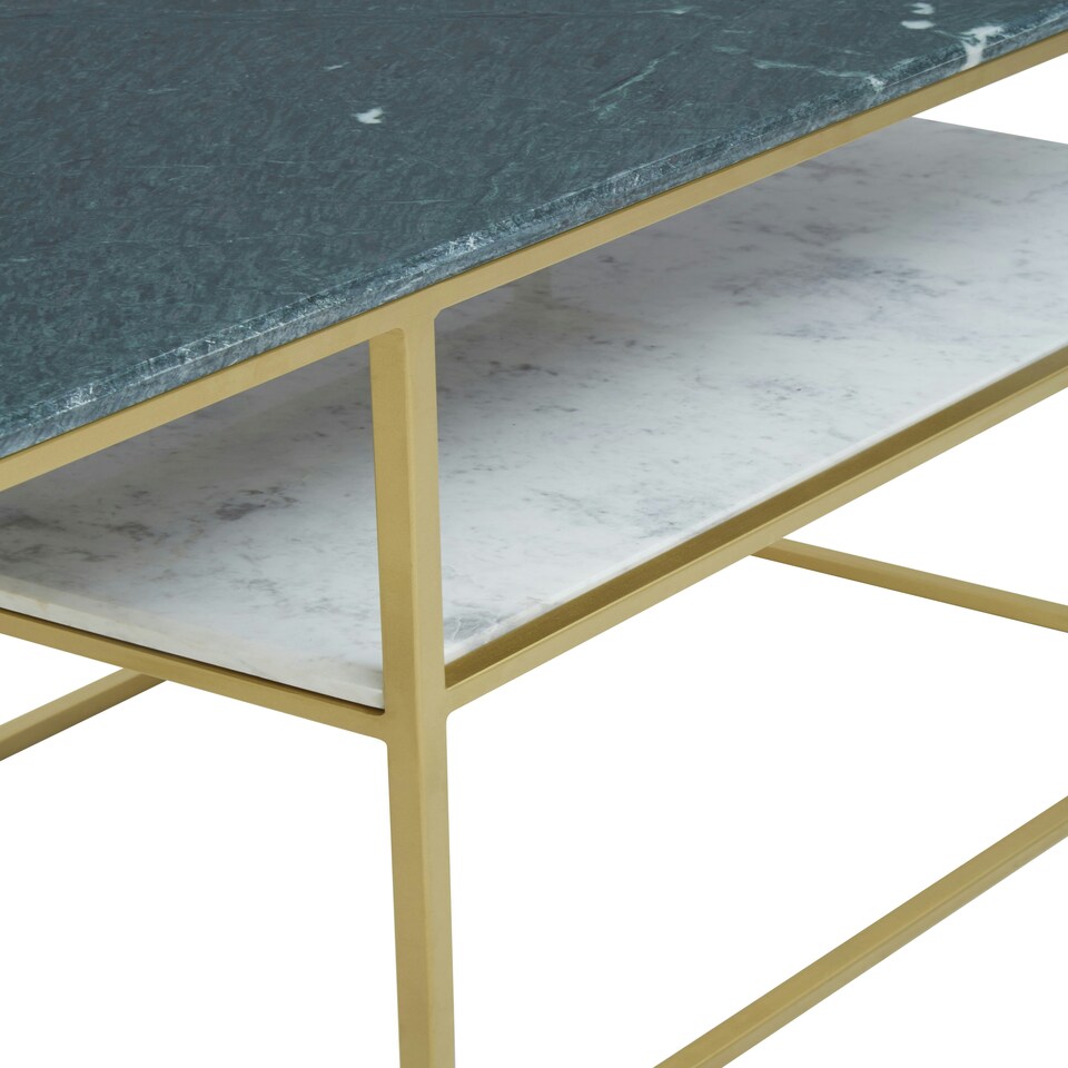 image 1 of Interiors by Premier Assorted Marble And Gold Frame Console Table Gold