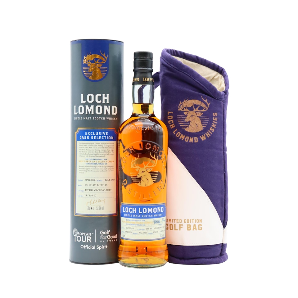 Loch Lomond - European Tour - Wales Open Single Cask 2006 14 year old Whisky (Includes Golf Bottle Bag)