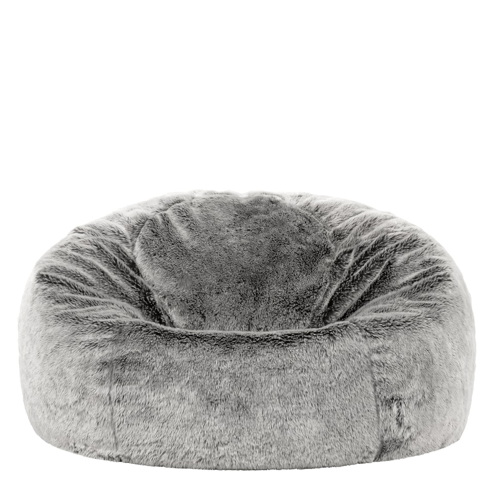 image 1 of Fluffy Giant Bean Bag Chair Adult - Grey with Bean Bag Filling | Grey | Arctic Wolf Grey | 1