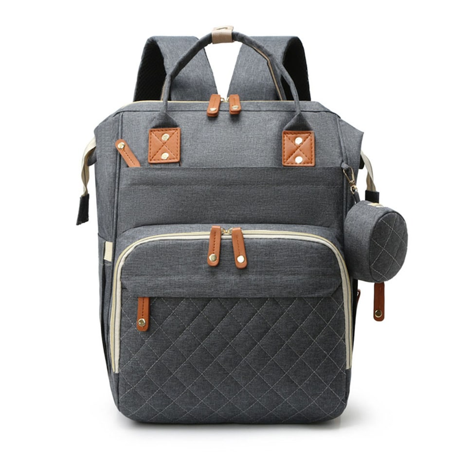 image 1 of Multifunctional Maternity and Baby Backpack for Outings | Grey | Dark Grey