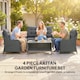 image 3 of Outsunny 4 Piece Rattan Patio Furniture Set with Removable Cushion Covers | Grey | Dark Grey | Four Seater