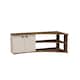 image 1 of Termera Corner TV Stand Reversible Entertainment Center for 60 inch TVs | Brown | Light Walnut & Beige | One Size | 1