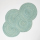 image 1 of Homescapes Green Handwoven Round Placemats Set of 4 Green