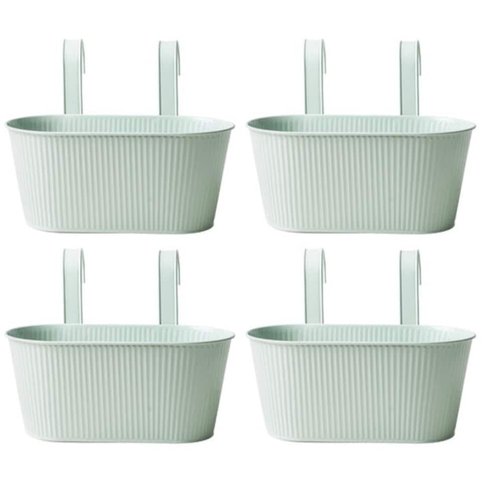 FabFinds Over Fence Ribbed Planter Sage Green 26.5cm 4 Pack