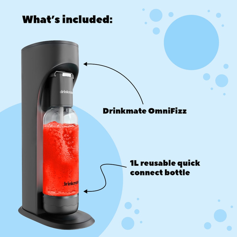 image 1 of Drinkmate OmniFizz Soda Maker, Sparkling Water Maker, Machine Only - Black