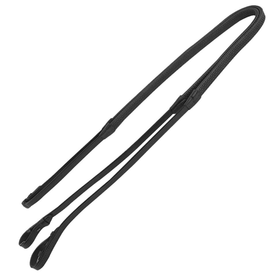 Kincade Rubber Reins II - Black - 48 inches