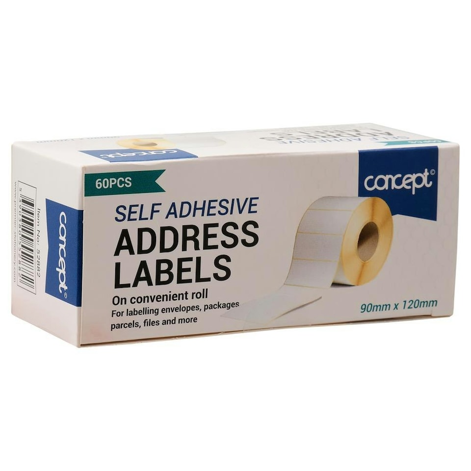 image 1 of Roll of 60 90 x 120mm Super Size Address Labels by Concept
