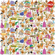 The Flintstones Deluxe Character Stickers (Pack of 100) - Multicoloured - One Size