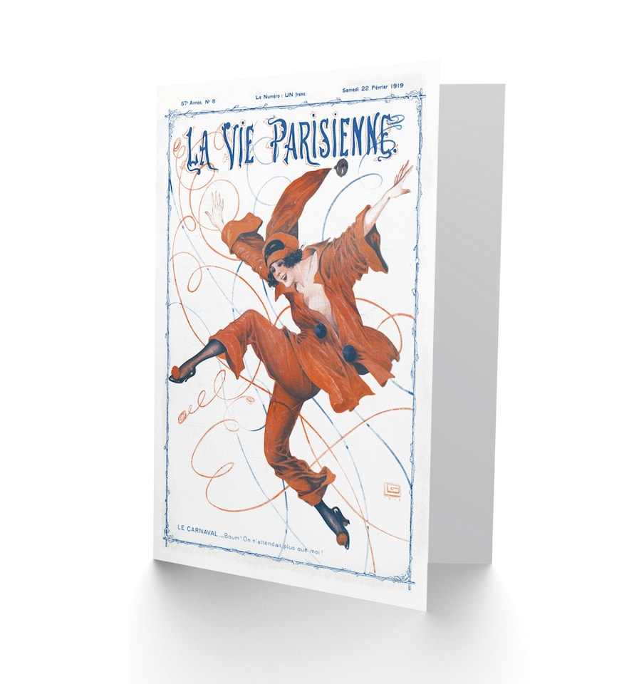 image 1 of La Vie Parisienne Carnival Clown Magazine France Paris Card