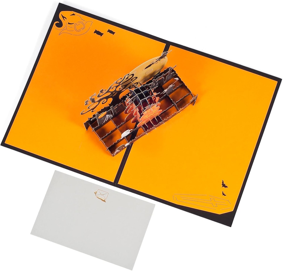 image 1 of Pumpkins With Witchlight Night 3D Pop Up Halloween Card