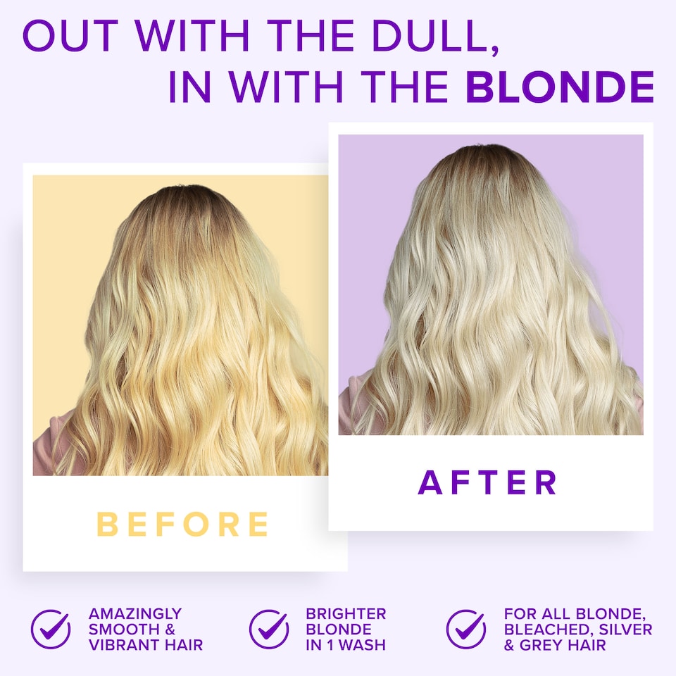 image 1 of NYK1 Blonde - Purple Shampoo for Blonde Hair (500ml) Neutralises Yellow and Brassy Tones