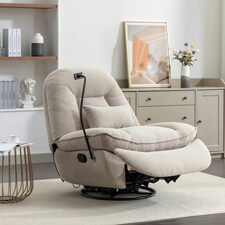 Fallon Boucle Swivel Recliner Chair - Light Brown | Tesco