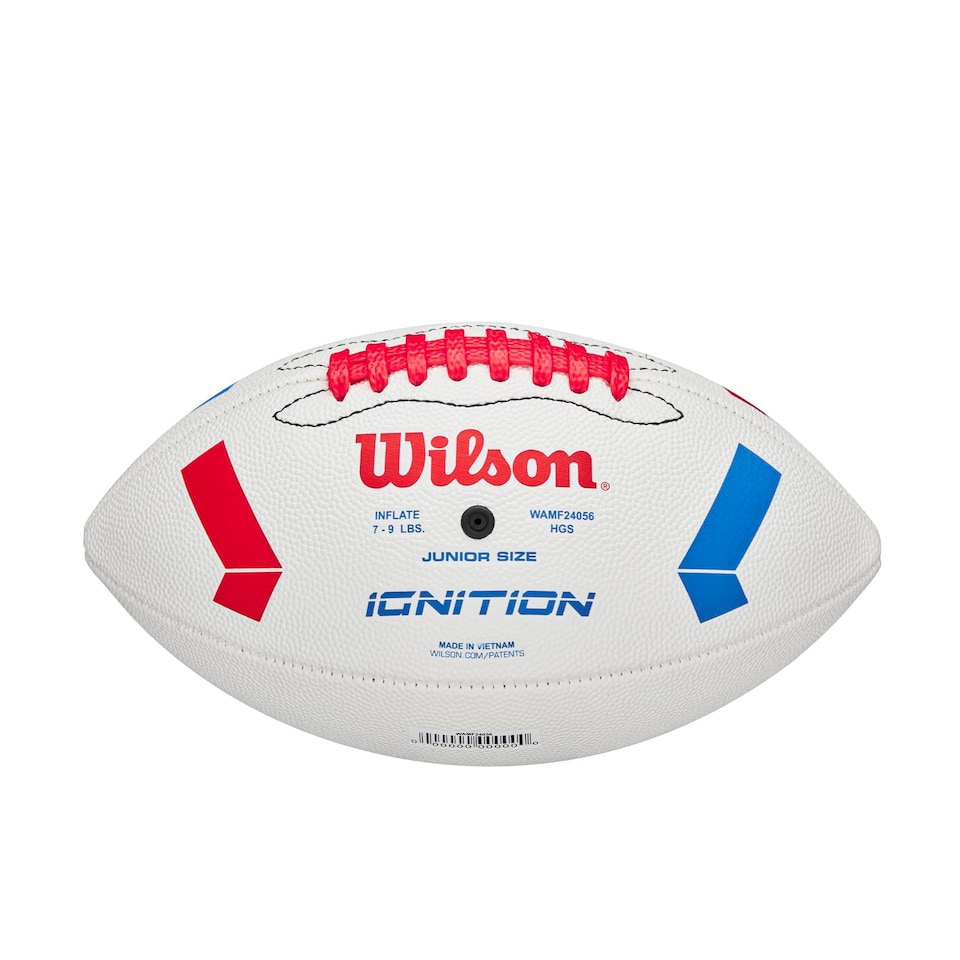 image 1 of Wilson Nfl Ignition Football, Made From Composite Leather For All-Weather Play, Wider Laces & Proud Nfl Logo, Colour: White, Junior Size