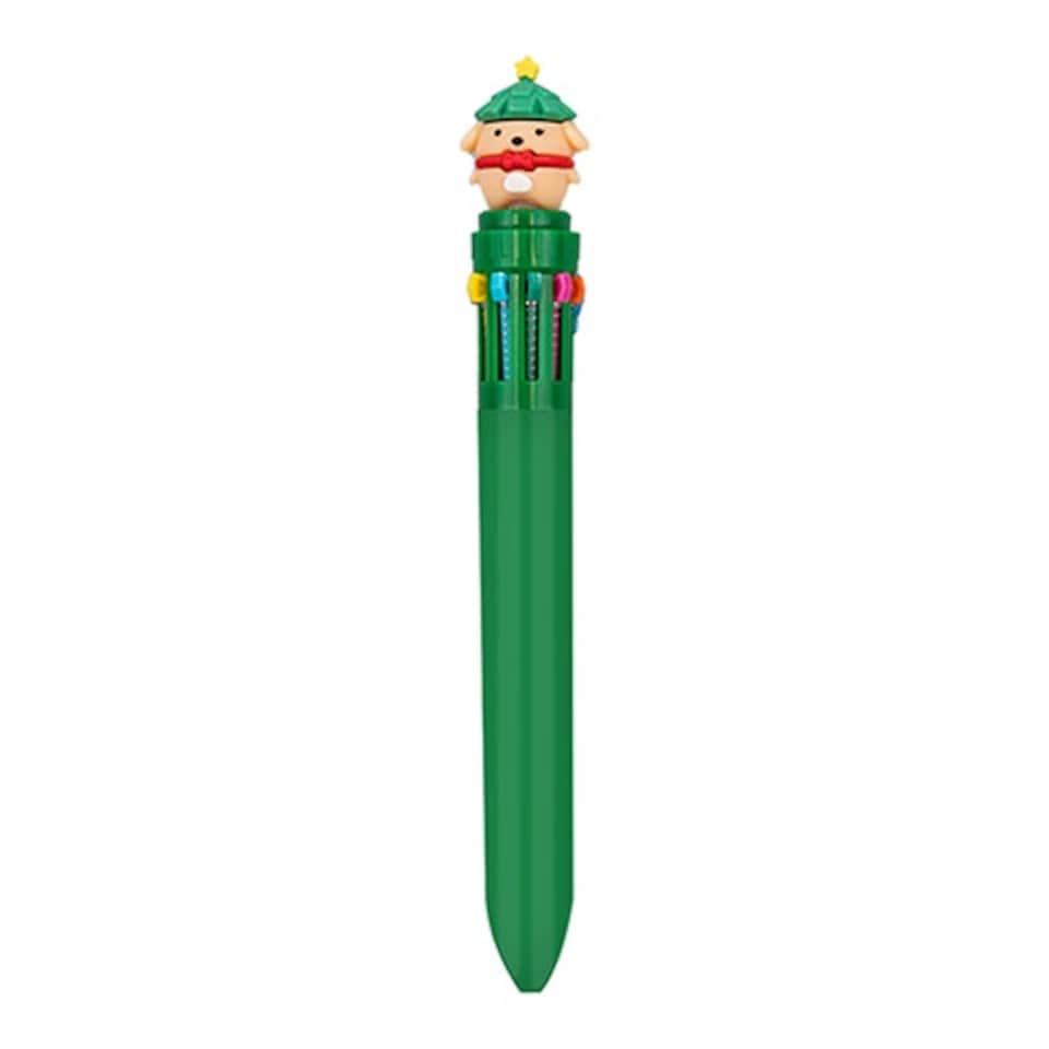 Festive Puppy Dog Dressed as Christmas Tree Multi-Colour Pen