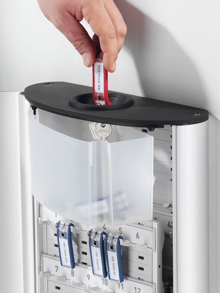 image 1 of Durable Key Safe Plus Lock Box Drop Slot | Holds 54 Keys | Includes 6 Key Clips | Silver