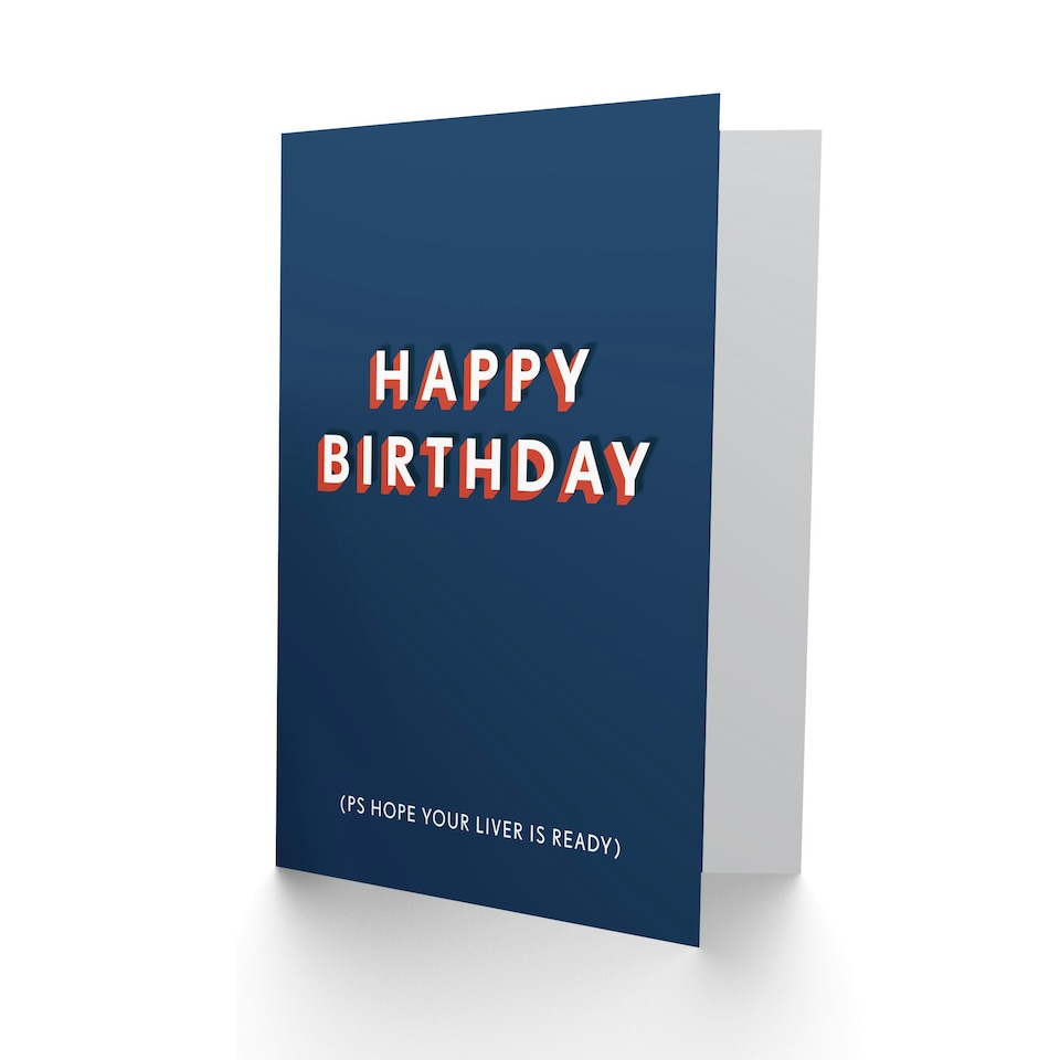 image 1 of Hope Liver Ready Drinking For Him Joke Funny Birthday Card