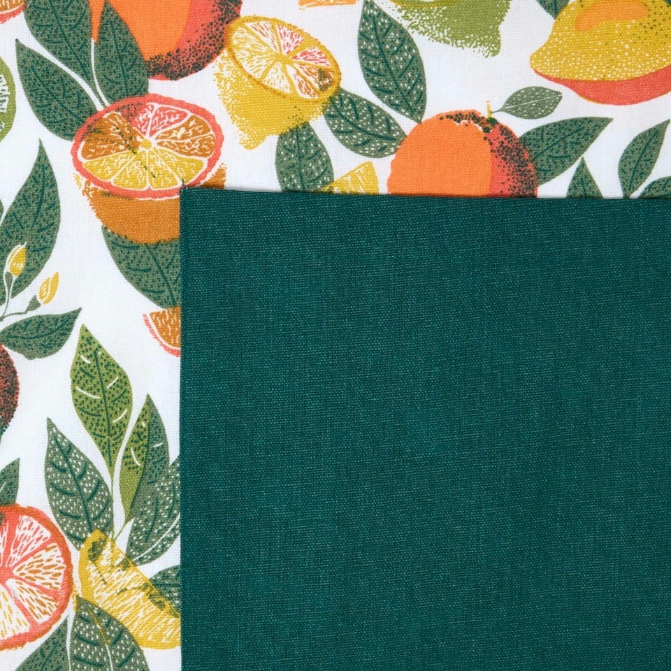image 1 of Homescapes Citrus 100% Cotton Apron | Multi | One Size