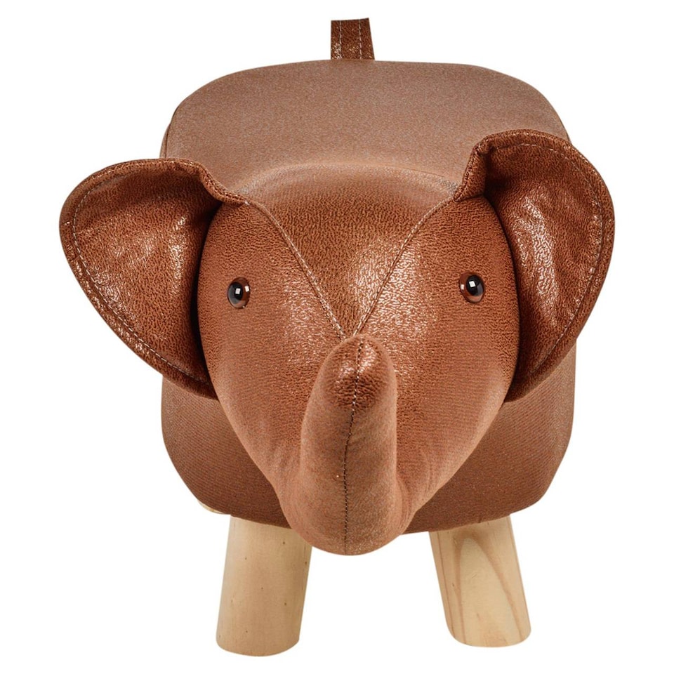 image 1 of Children's Elephant Stool Seat | Brown | 1