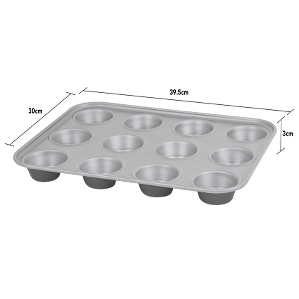 image 1 of 2 x 12 Cup Non-Stick Muffin Trays Dishwasher & Oven Safe N/A