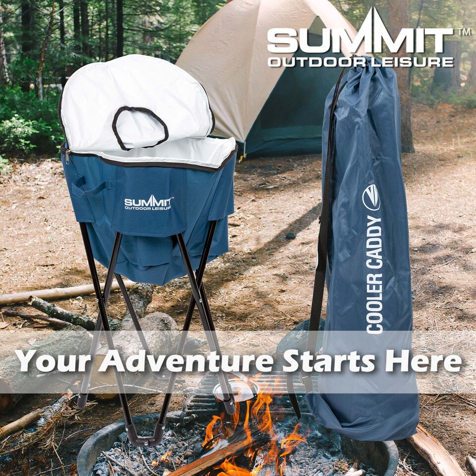 image 1 of vfm-estore Summit Folding Cooler Bag on Stand - Indigo Blue