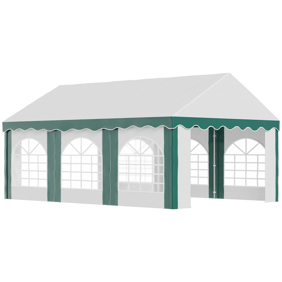 image 1 of Outsunny 6 x 4m Marquee Gazebo, Party Tent with Sides and Double Doors