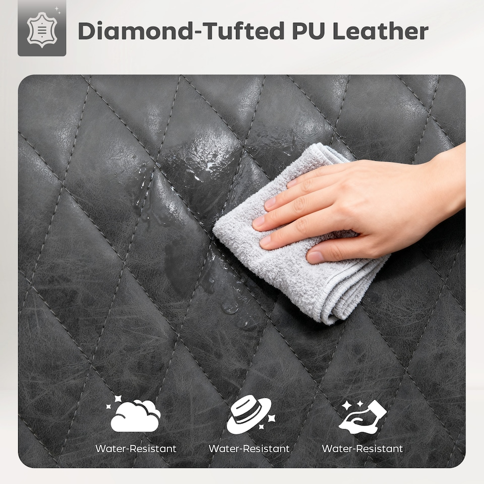 image 1 of HOMCOM Breakfast Bar Stools Set of 2 with 51x40cm Wide Seat, Height Adjustable Kitchen Counter Chairs, Retro Swivel Upholstered Barstools with Back, Footrest and Steel Base, Dark Grey