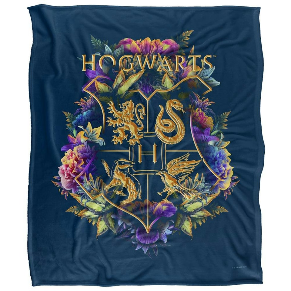Harry Potter Hogwarts Floral Blanket - Multicoloured - One Size