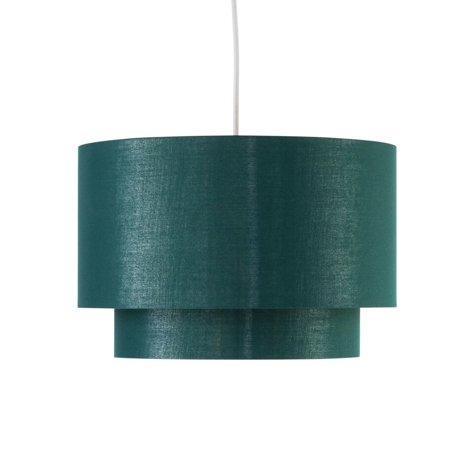 image 1 of Set of 2 Kozy - Dark Green and Gold 30cm Pendant Shades Green | Gold
