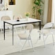 image 6 of Set of 4 Folding Dining Chairs Metal Frame Padded Seats