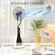 image 4 of HOMCOM Pedestal Fan with Water Mist Spray, Spray Misting Fan with 75 Oscillation, Remote Control, Tilt Head, 3 Speeds, 3 Modes, 3 Mist, 3L Water Tank, Wheels, for Home, 125 cm