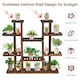 image 8 of COSTWAY 9 Tier Wood Plant Stand Display Rack Flower Shelf Brown