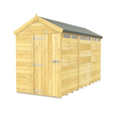 5 x 12 Feet Apex Security Shed - Single Door - Wood - L358 x W147 x H217 cm Brown