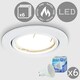 image 1 of ValueLights Pack of 6 - Fire Rated White Tiltable GU10 Recessed Ceiling Downlights - Complete with 5w LED Bulbs 6500K Cool White
