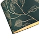 image 4 of Modern Forest Green Cotton Fabric Drum Lamp Shade with Gold Foil Floral Design | Green | Forest Green | 1