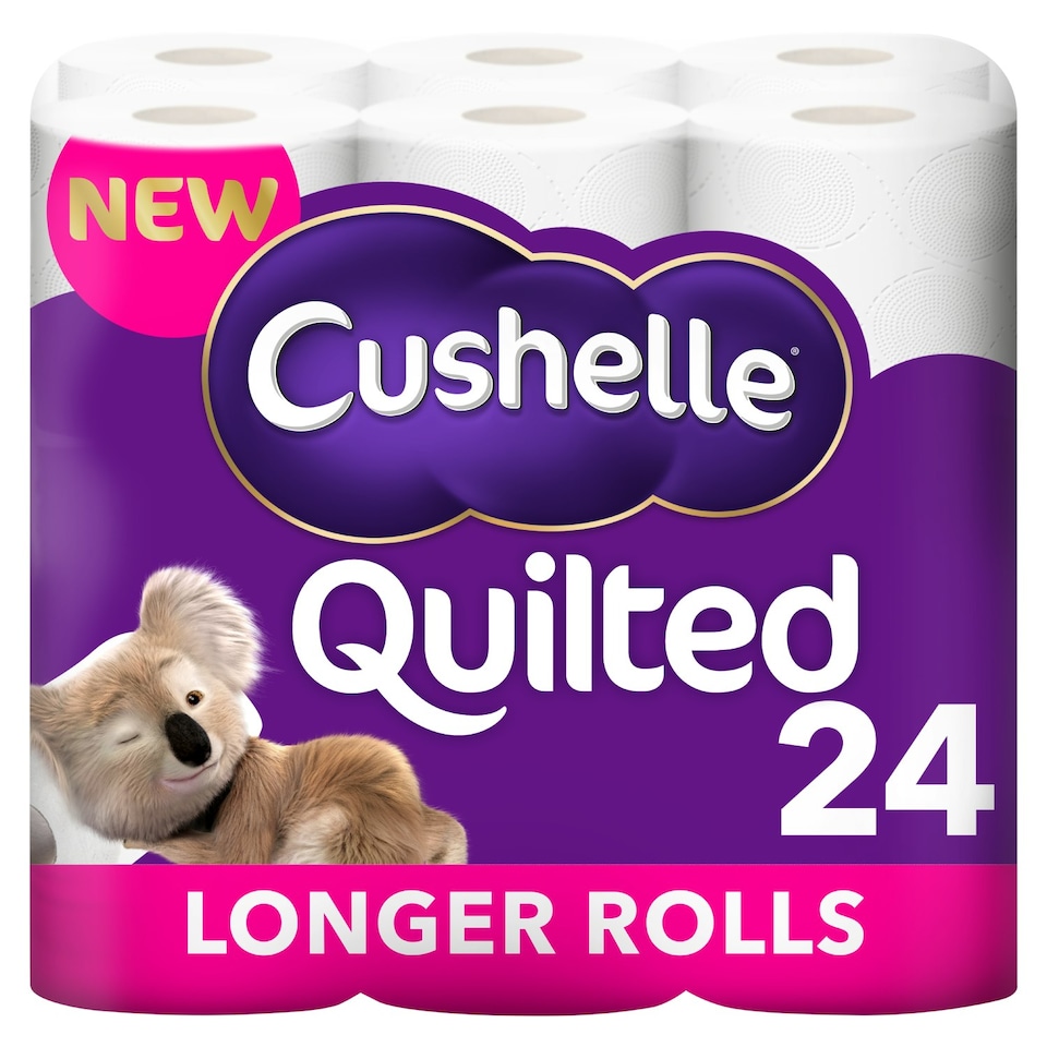 image 1 of Cushelle Quilted Toilet Roll 24 Longer Rolls
