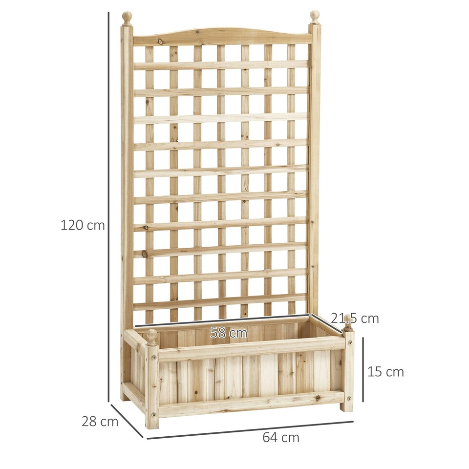 image 1 of Outsunny Raised Garden Bed with Trellis Garden Planters Indoor Outdoor