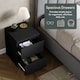 image 5 of Vida Designs Denver 2 Drawer Large Bedside Chest Cabinet Table Nightstand, Black