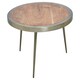 image 2 of Acacia Wood Round Coffee Table-Kitchen Table With Distinctive Grain-Metallic Accent Table With Splayed Legs