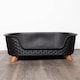 image 5 of 77cm x 58cm Black Plastic Raised Pet Basket with Legs