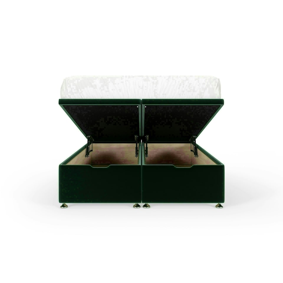 image 1 of Emerald Green Plush Velvet Ottoman Base Small Double N/A