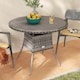 image 9 of Outsunny Outdoor PE Rattan Dining Table w/ Wood-plastic Composite Top, Grey