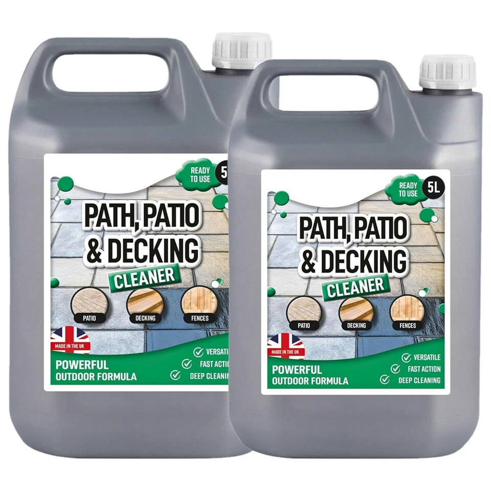 image 1 of 4 x 5L Patio & Decking Cleaner Removes Dirt, Grime & Stains Ready To Use
