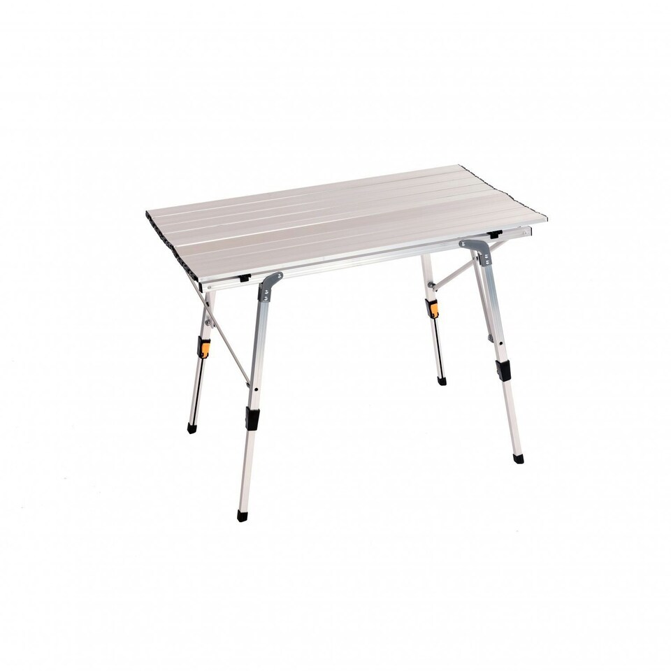 image 1 of Oypla 3ft Adjustable Portable Folding Outdoor Aluminium Camping Kitchen Work Top Table Silver